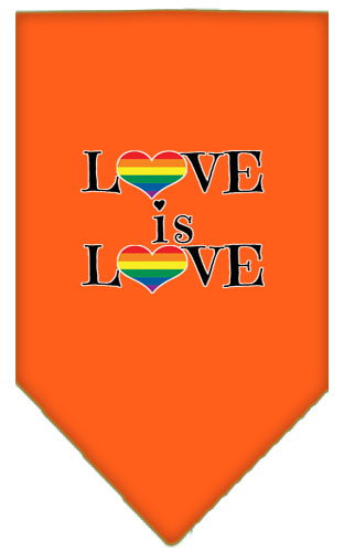 Love is Love Screen Print Bandana Orange Large